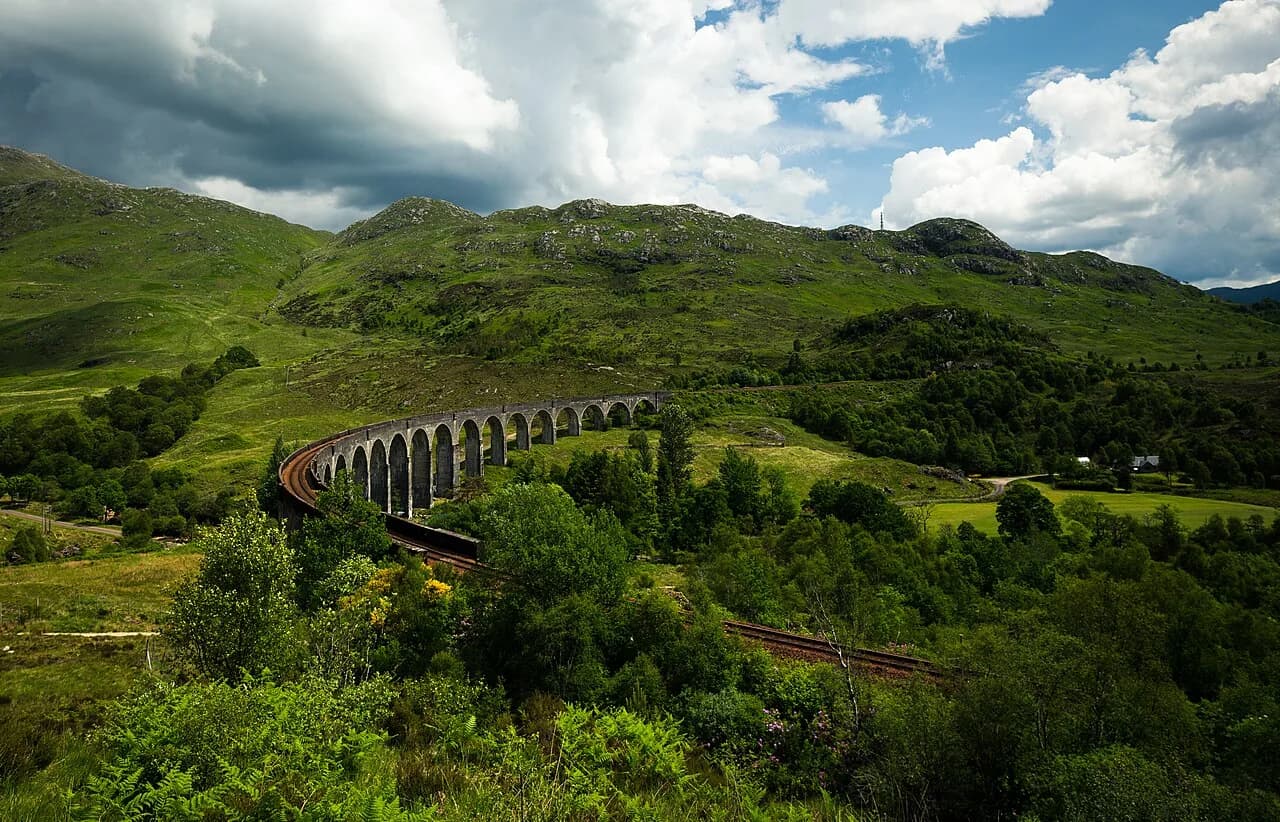 Glenfinnan Viaduct, landmark in Scotland